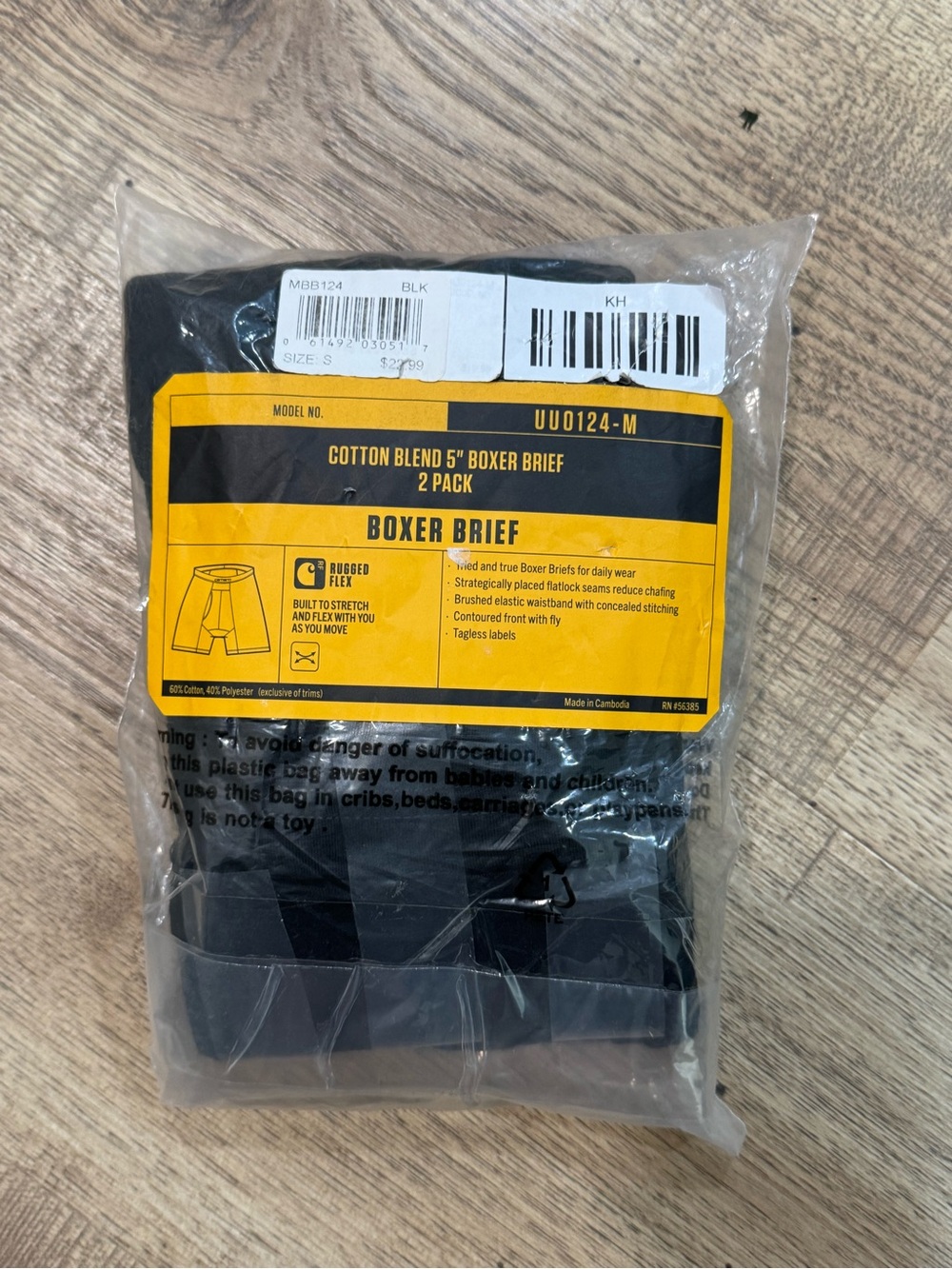 Carhartt Men's Cotton Blend 5" Boxer Briefs in a 2-pack Size small